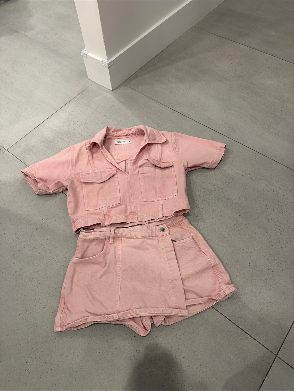 Zara pink skort set xs top small Skort